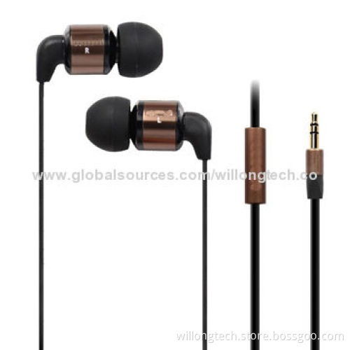 New Designed Colorful Metal In-ear Earphones for Mobile Phones with Mic, 32Ω Impedance
